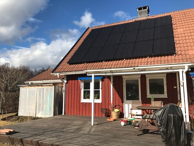 Solceller på villa i Karlstad