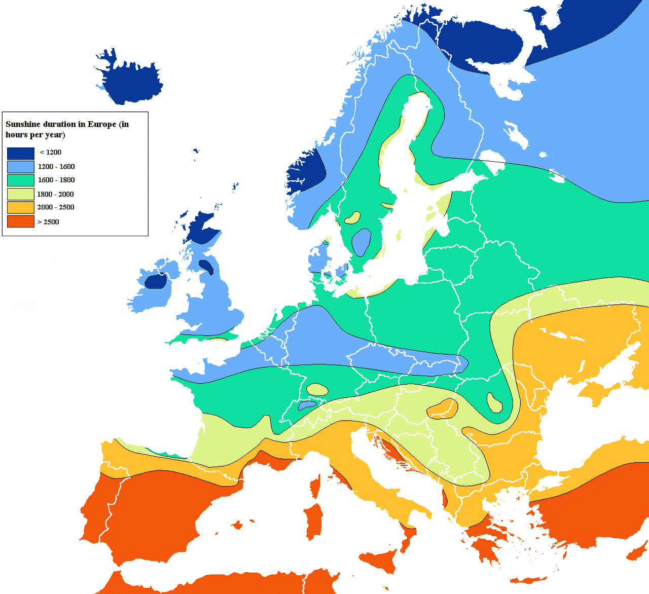 Soltimmar Europa